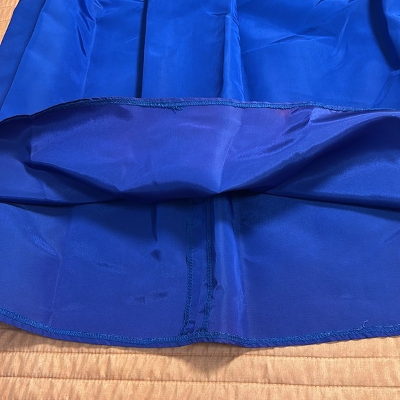 Vintage 80s Gunne Sax Blue Midi A-Line Pleated Taffeta Skirt size 7 or small - Picture 13 of 14